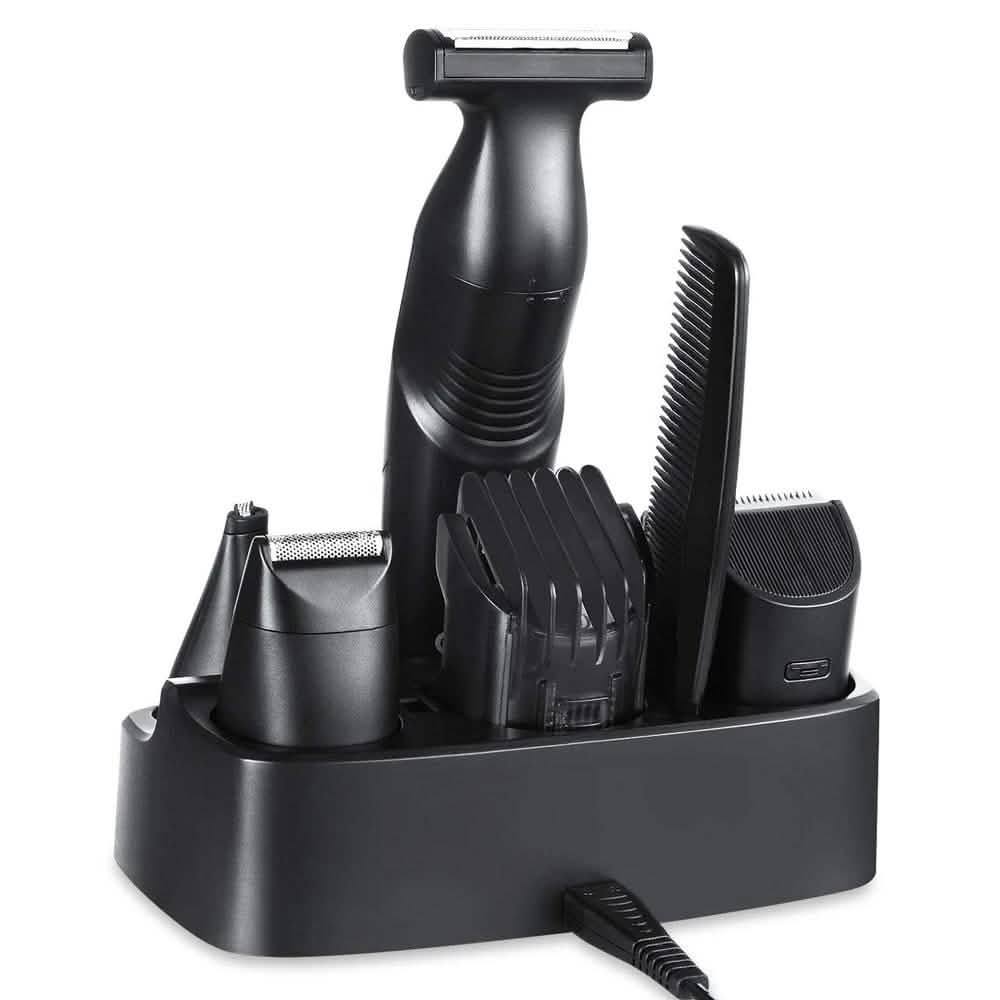 Povos Cordless 5-in-1 Beard Trimmer Body Groomer Style and Detail Kit DailySale