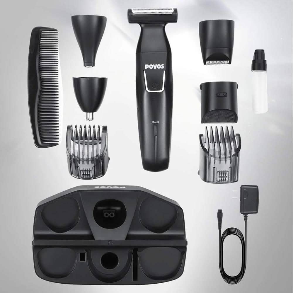 Povos Cordless 5-in-1 Beard Trimmer Body Groomer Style and Detail Kit DailySale
