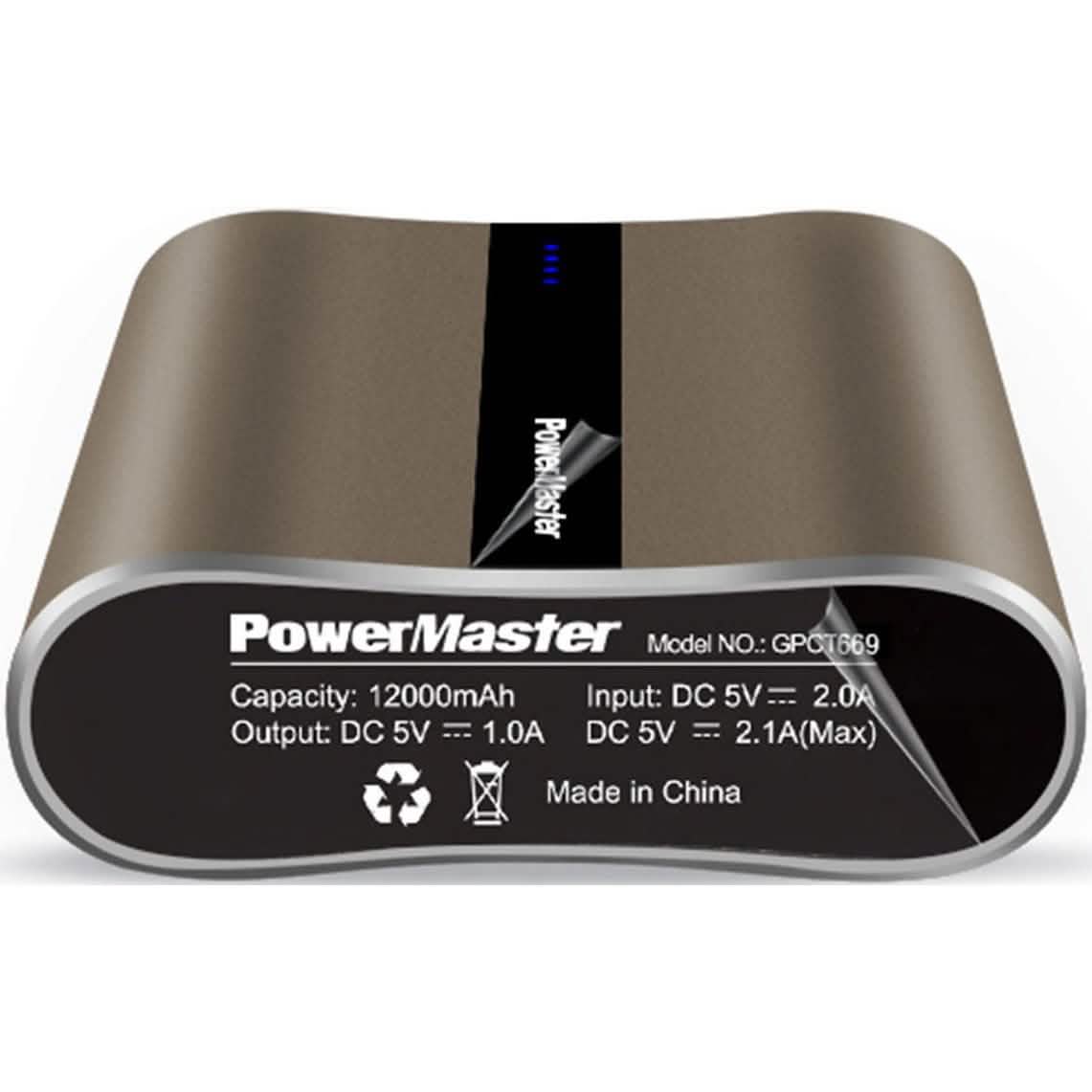Powermaster 12000mAh Portable Charger with Dual USB Ports 3.1A Output DailySale