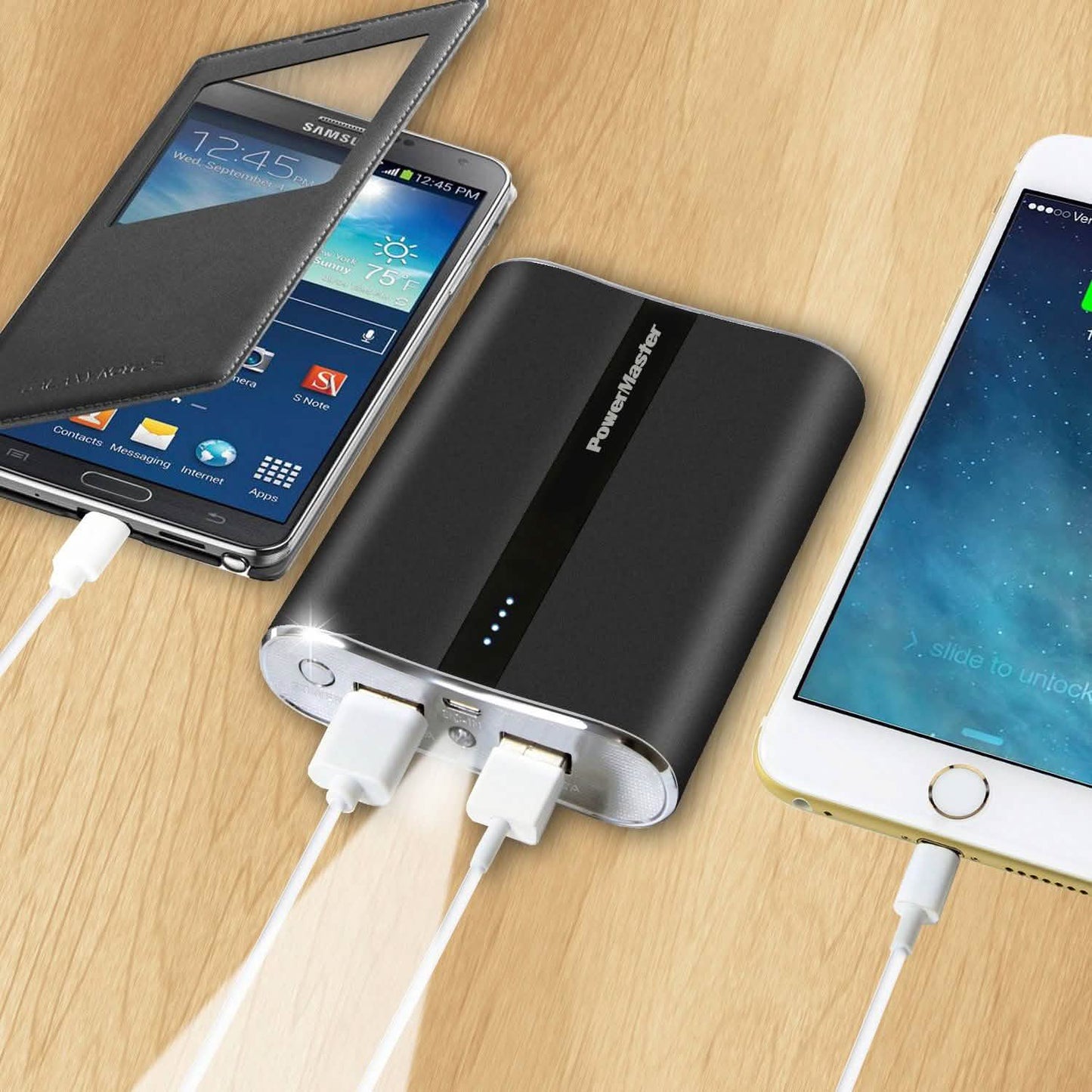 Powermaster 12000mAh Portable Charger with Dual USB Ports 3.1A Output DailySale
