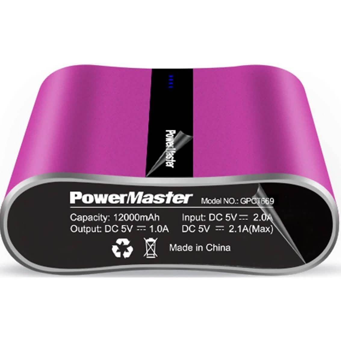 Powermaster 12000mAh Portable Charger with Dual USB Ports 3.1A Output DailySale