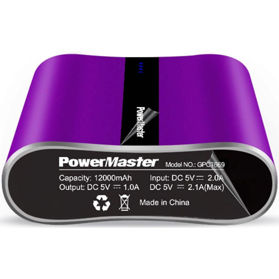 Powermaster 12000mAh Portable Charger with Dual USB Ports 3.1A Output DailySale
