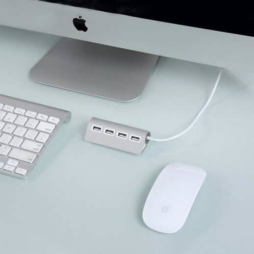 Premium 4 Port Aluminum USB Hub with 11-Inch Shielded Cable DailySale
