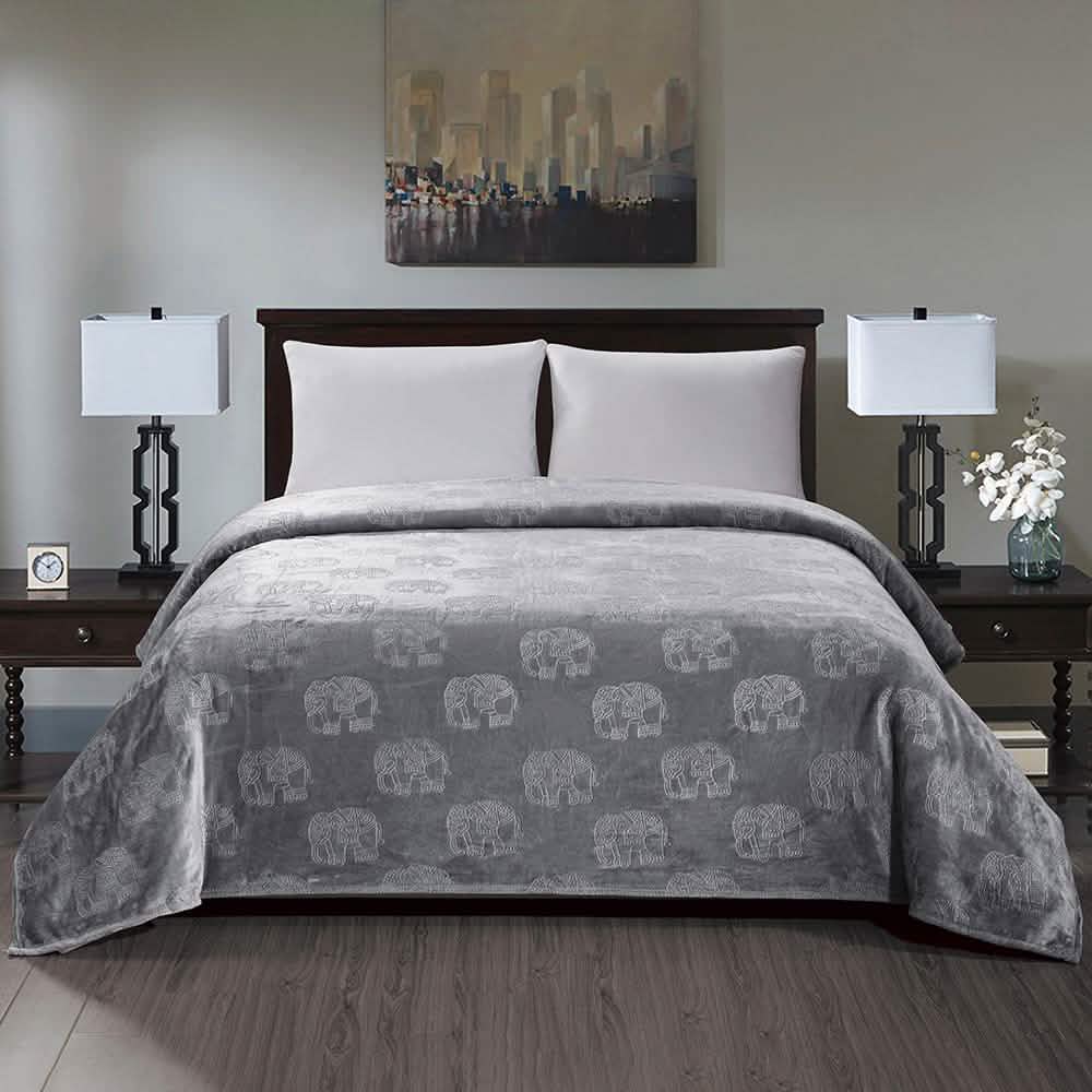 Premium Flannel Fleece Elephant Design Blanket DailySale