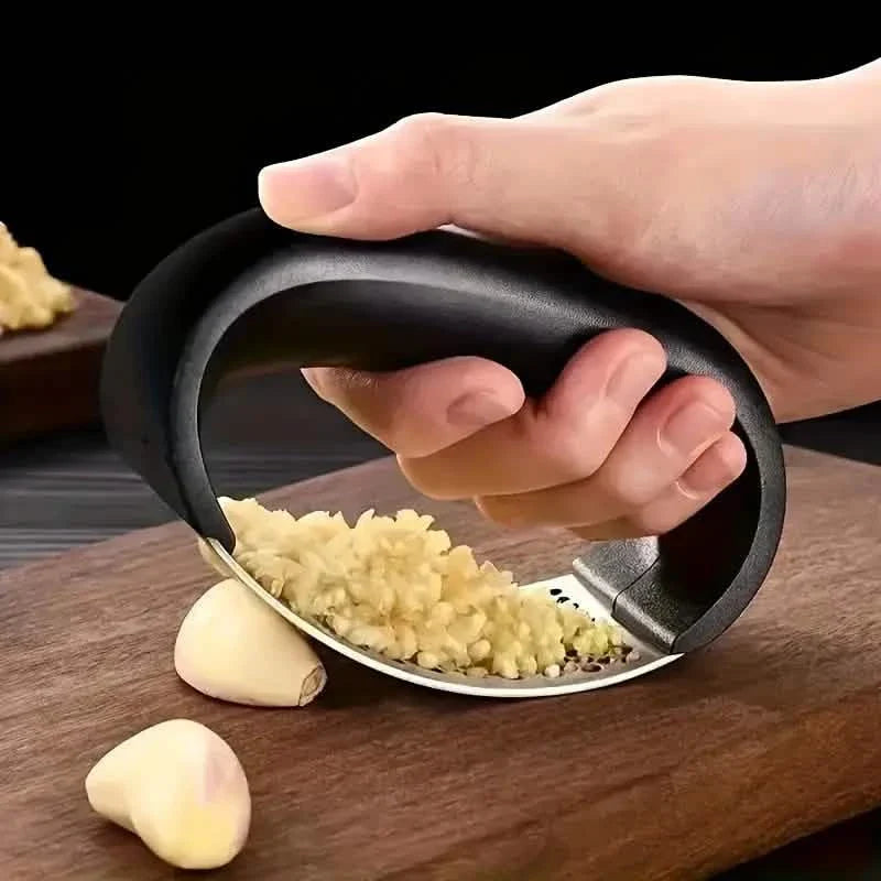 Premium Stainless Steel Garlic Rocker Press - Compact, Durable, and Rust-Resistant Kitchen Gadget DailySale