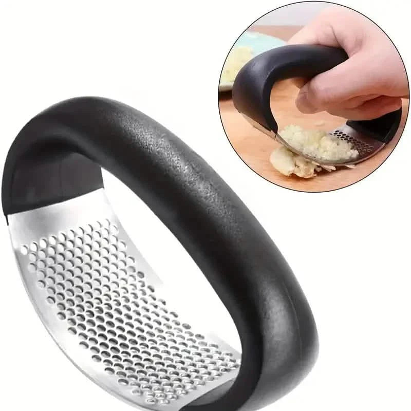 Premium Stainless Steel Garlic Rocker Press - Compact, Durable, and Rust-Resistant Kitchen Gadget DailySale