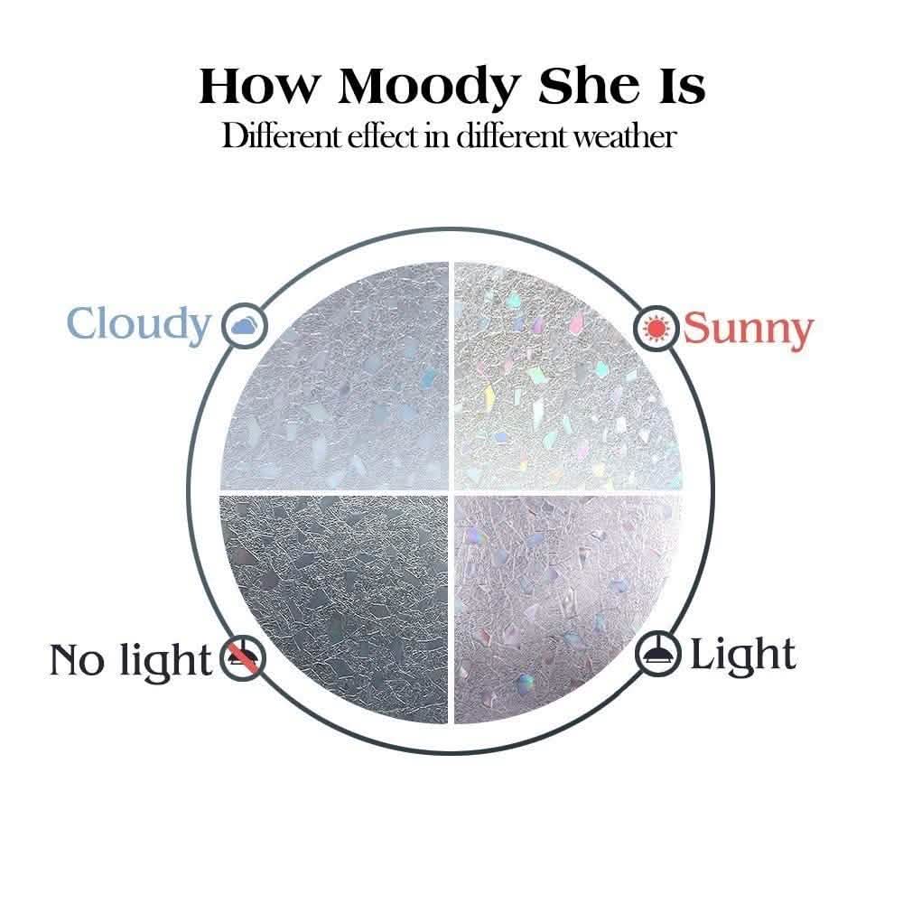 Privacy Window Film Sun Blocking Non-Adhesive Anti UV Window Sticker - Assorted Styles DailySale