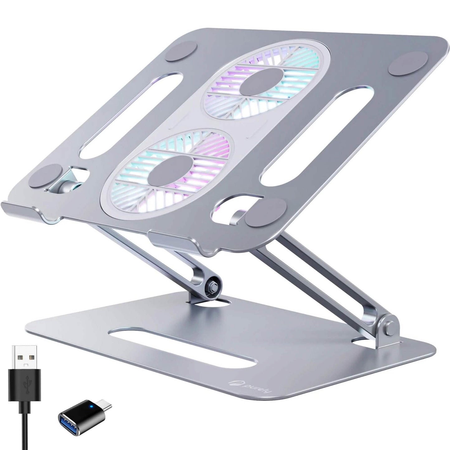 Purely C50 Laptop Cooling Adjustable Stand with Fans DailySale