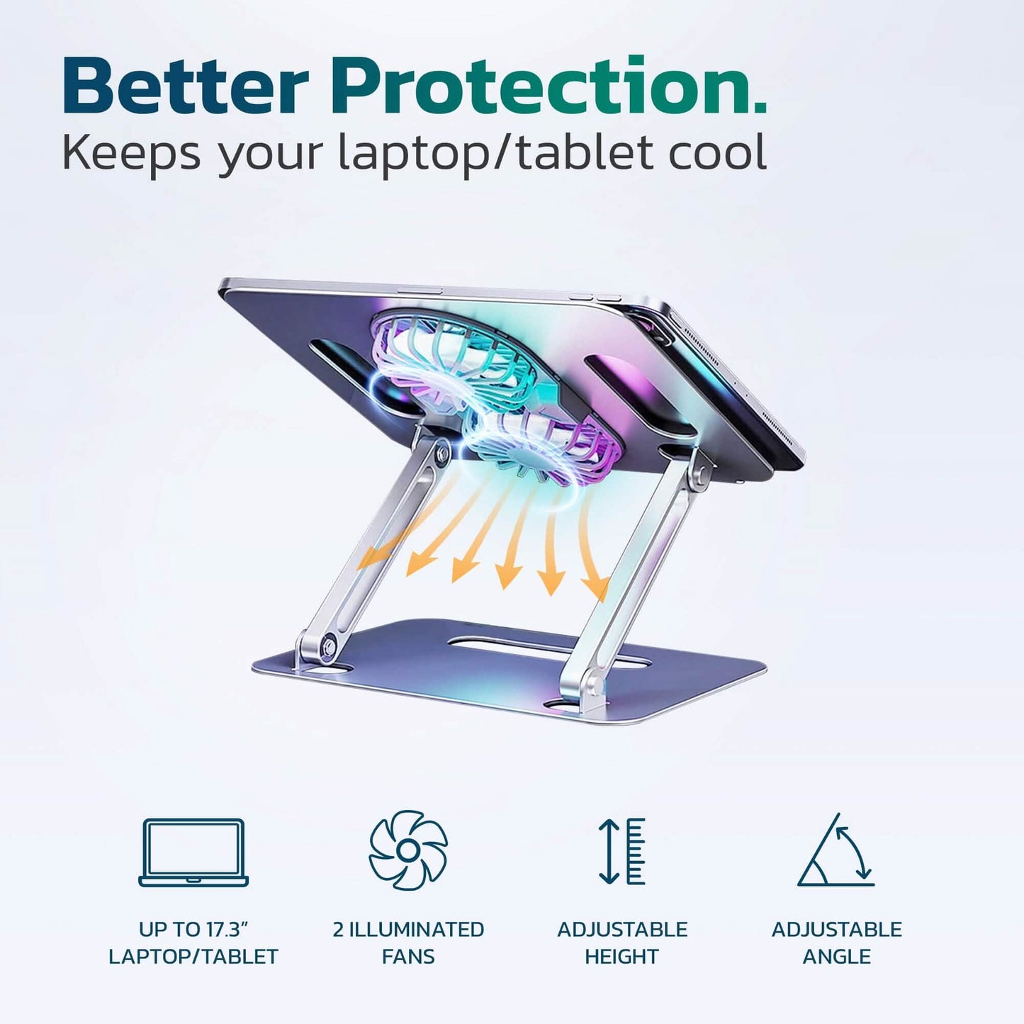Purely C50 Laptop Cooling Adjustable Stand with Fans DailySale