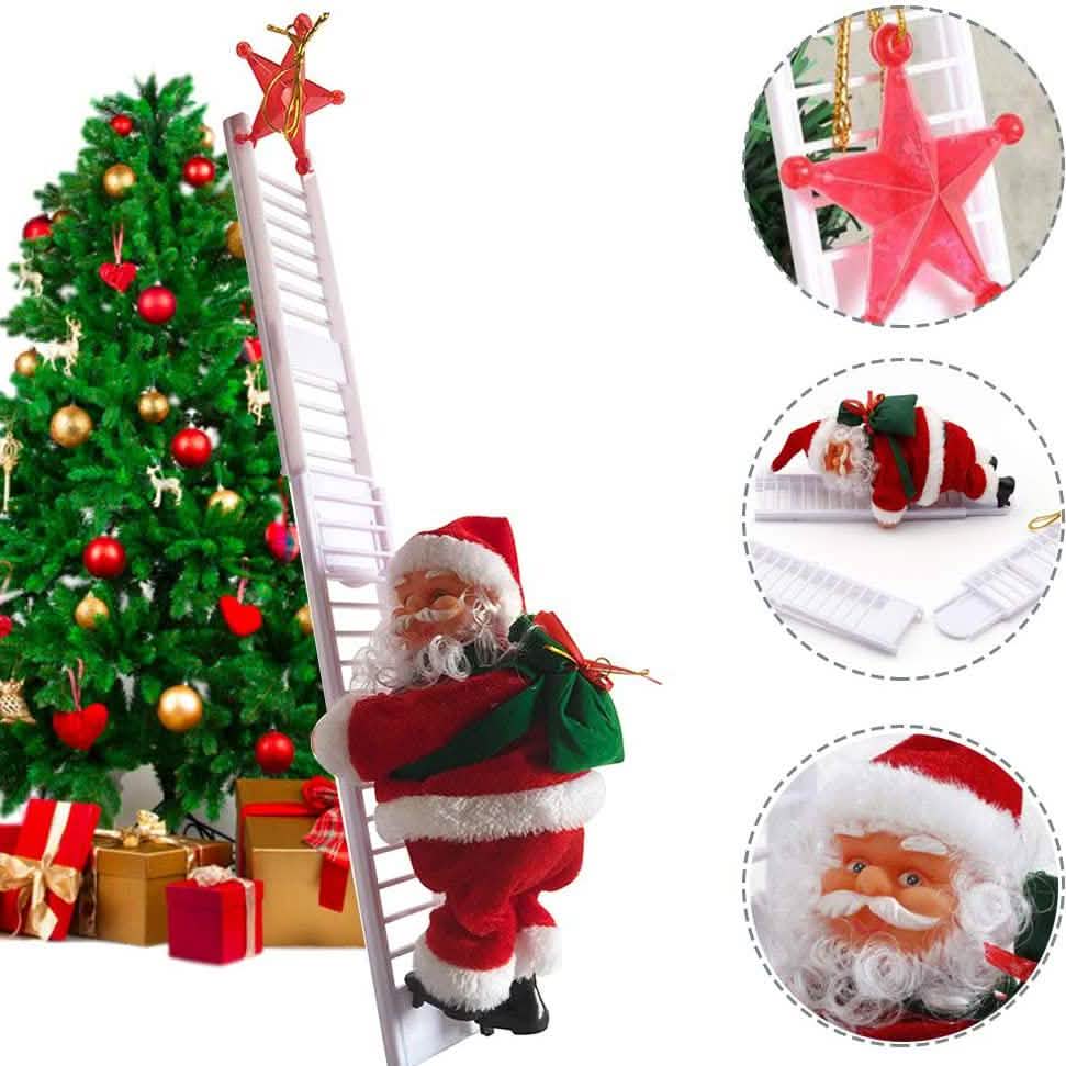 Puroregno Electric Climbing Ladder Rope Santa Claus Doll DailySale
