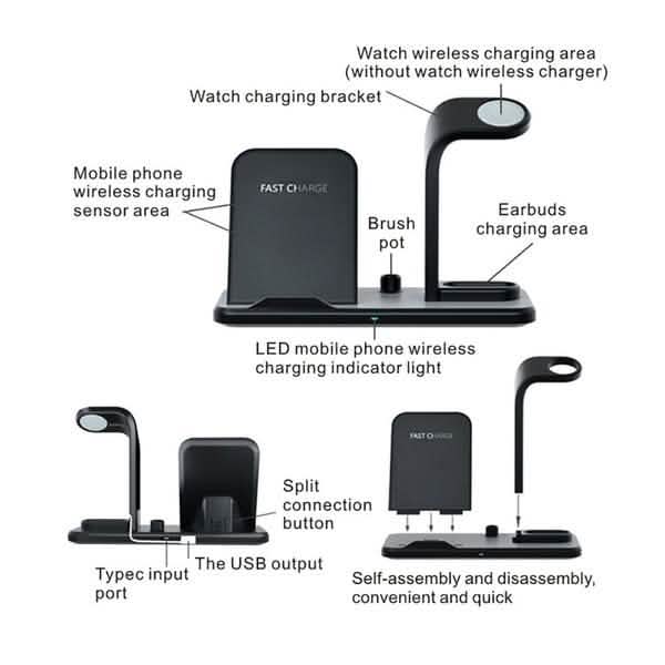 Qi 10W Fast Phone Wireless Charging Stand DailySale
