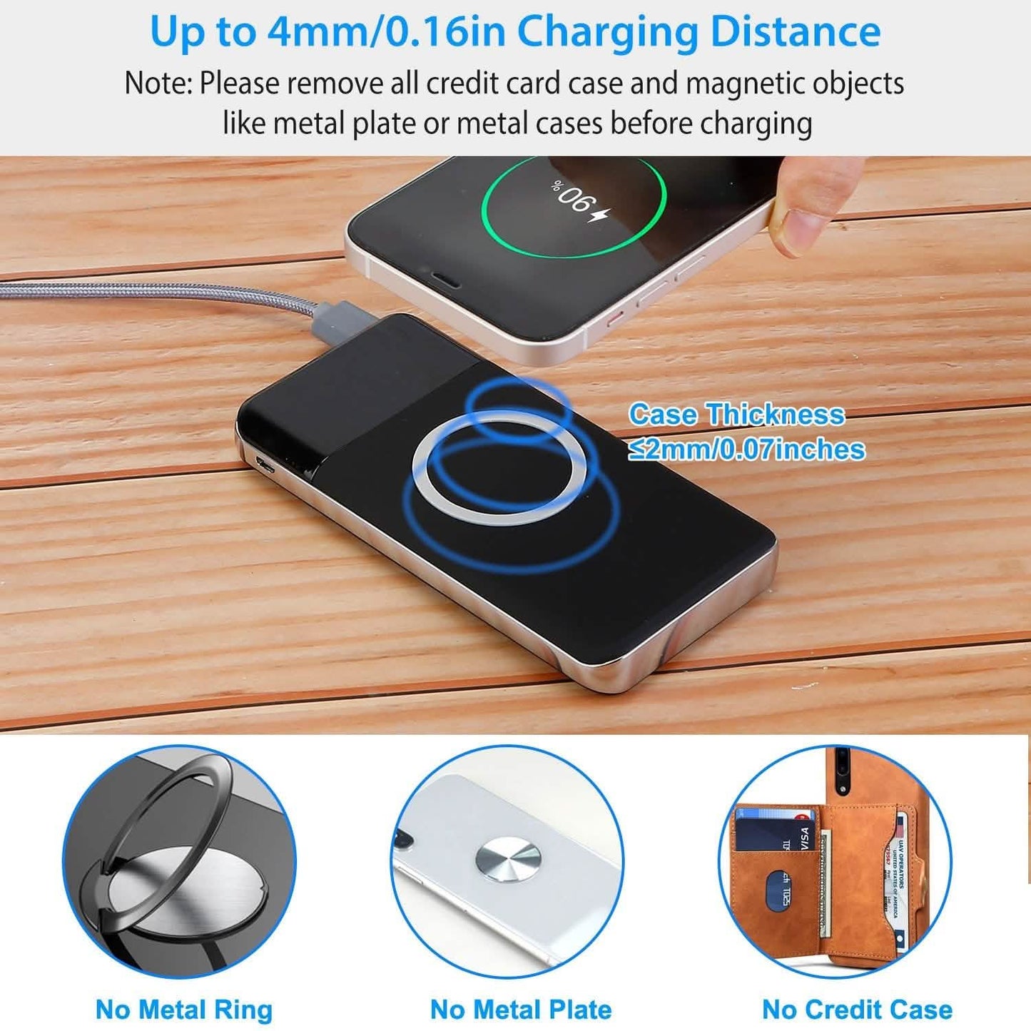 Qi Wireless Station 10000mAh Powerbank with 4 Modes Flashlight DailySale