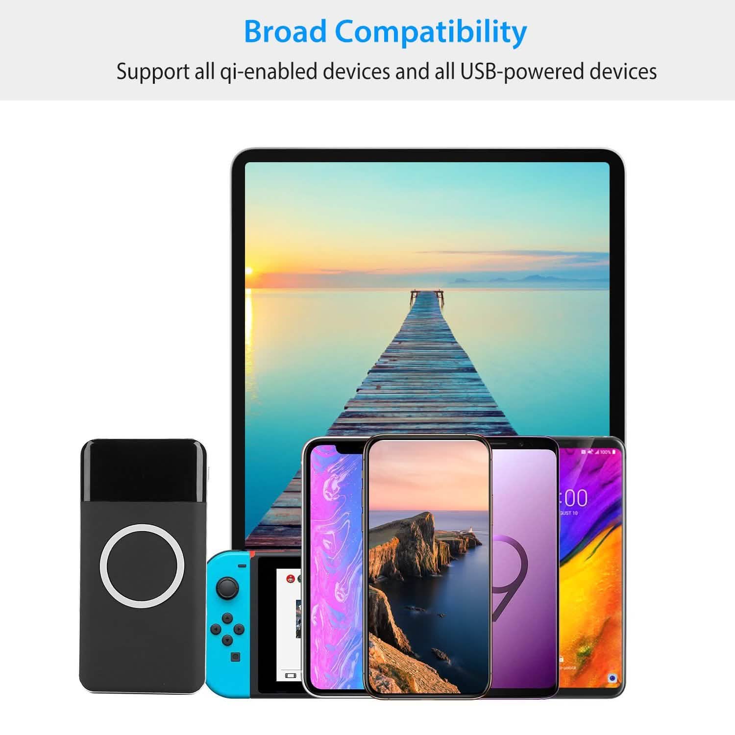 Qi Wireless Station 10000mAh Powerbank with 4 Modes Flashlight DailySale