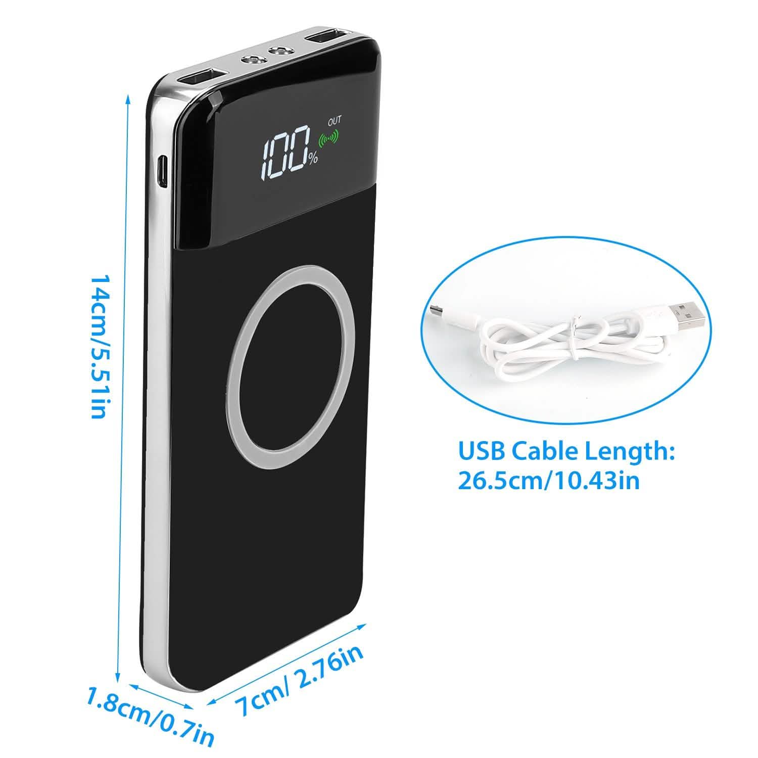 Qi Wireless Station 10000mAh Powerbank with 4 Modes Flashlight DailySale