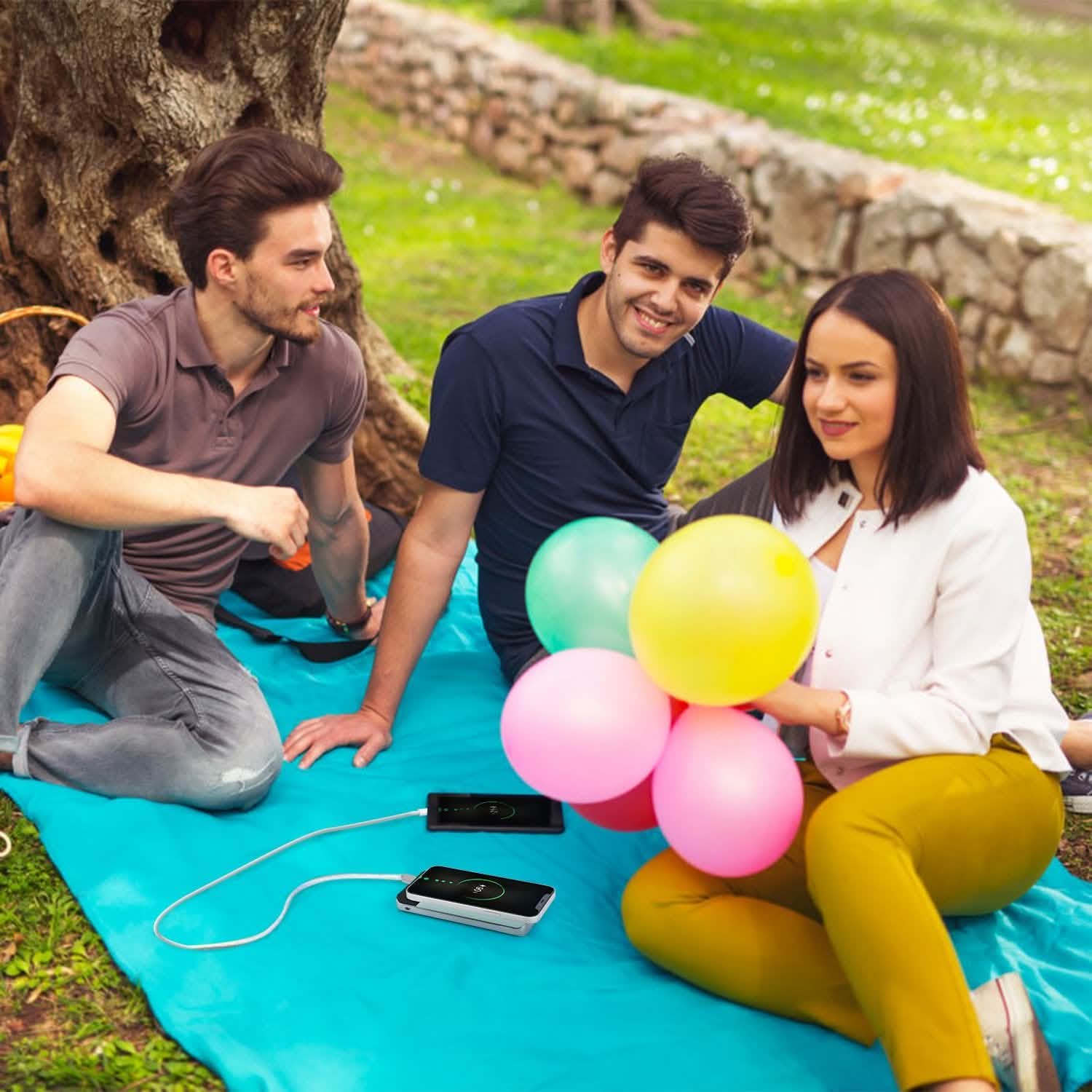 Qi Wireless Station 10000mAh Powerbank with 4 Modes Flashlight DailySale