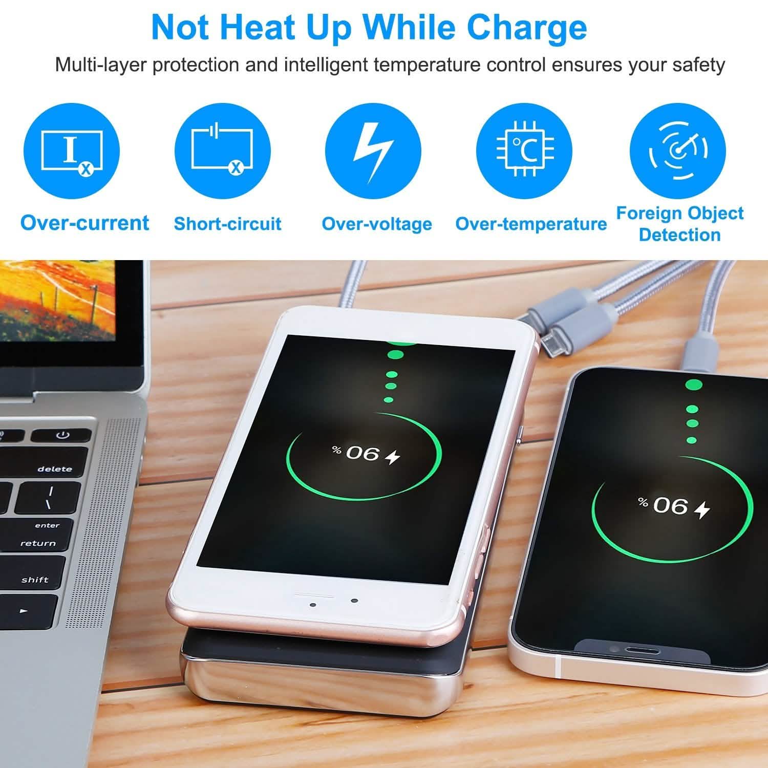 Qi Wireless Station 10000mAh Powerbank with 4 Modes Flashlight DailySale