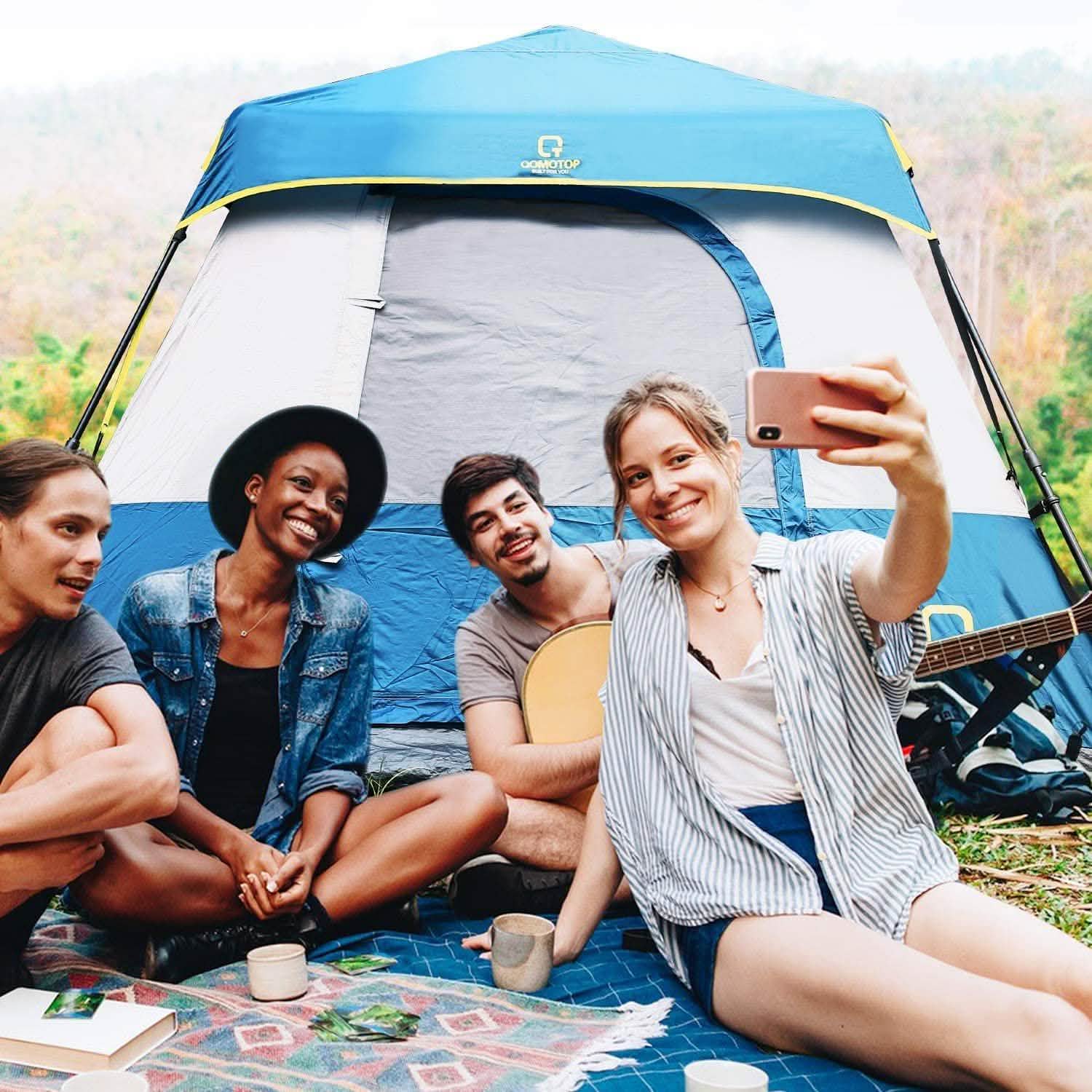 QOMOTOP 6 Person 60 Seconds Set Up Camping Tent DailySale