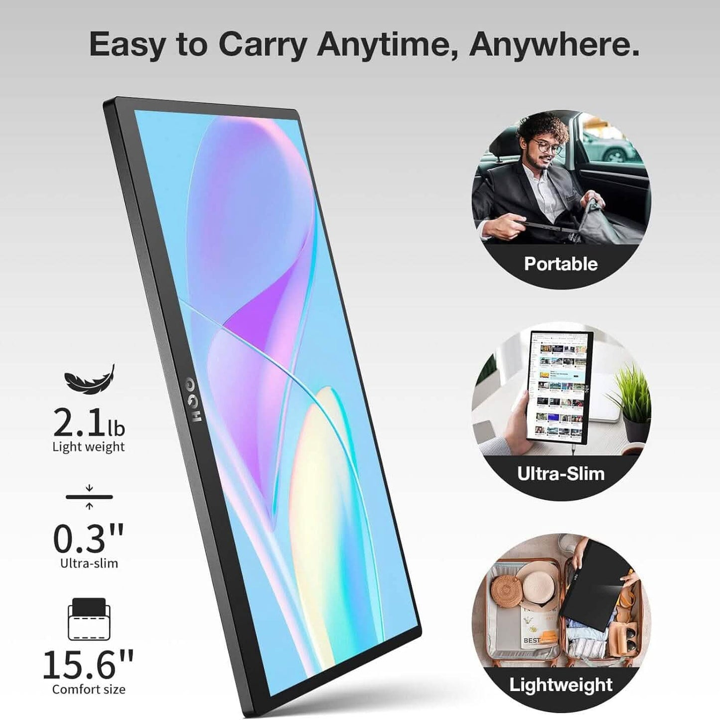 QQH 15.6" 1080P IPS Portable Monitor (Refurbished) DailySale