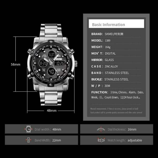 Quartz Men's Digital Clock Fashion Watch Relogio Masculino 1389 DailySale