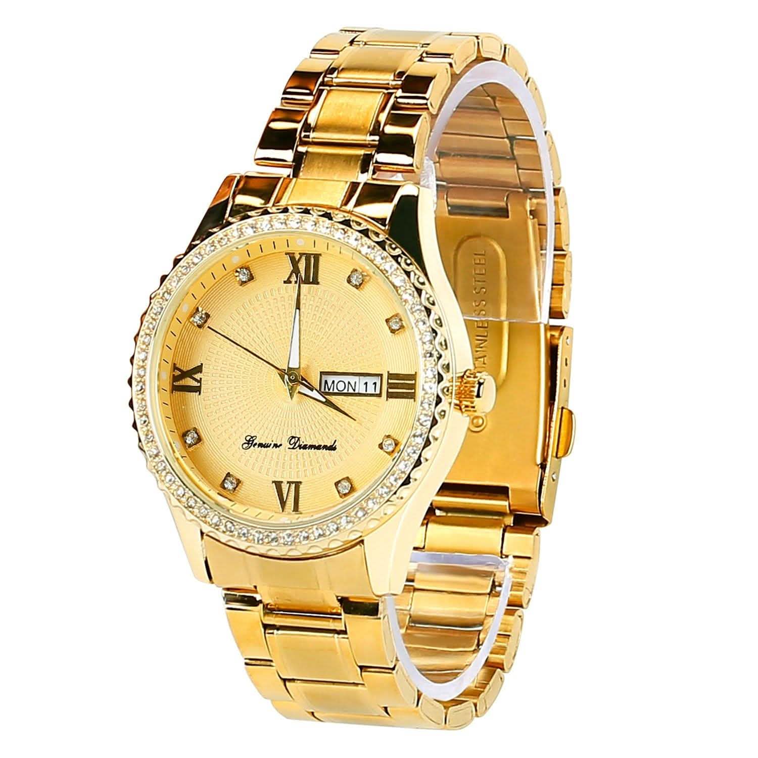 Quartz Watch Luxury Crystal Rhinestone Gold Steel DailySale
