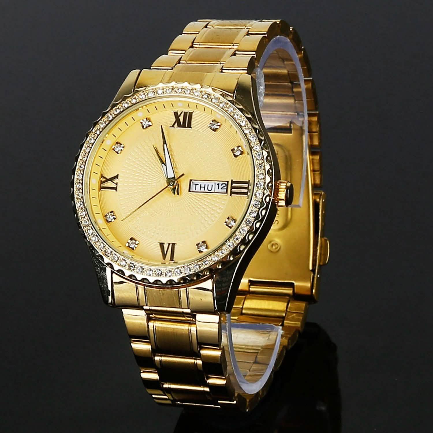 Quartz Watch Luxury Crystal Rhinestone Gold Steel DailySale