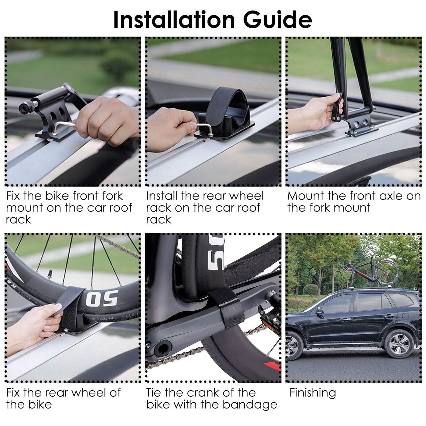 Quick Release Bike Fork Block Mount Rack for Car Roof DailySale
