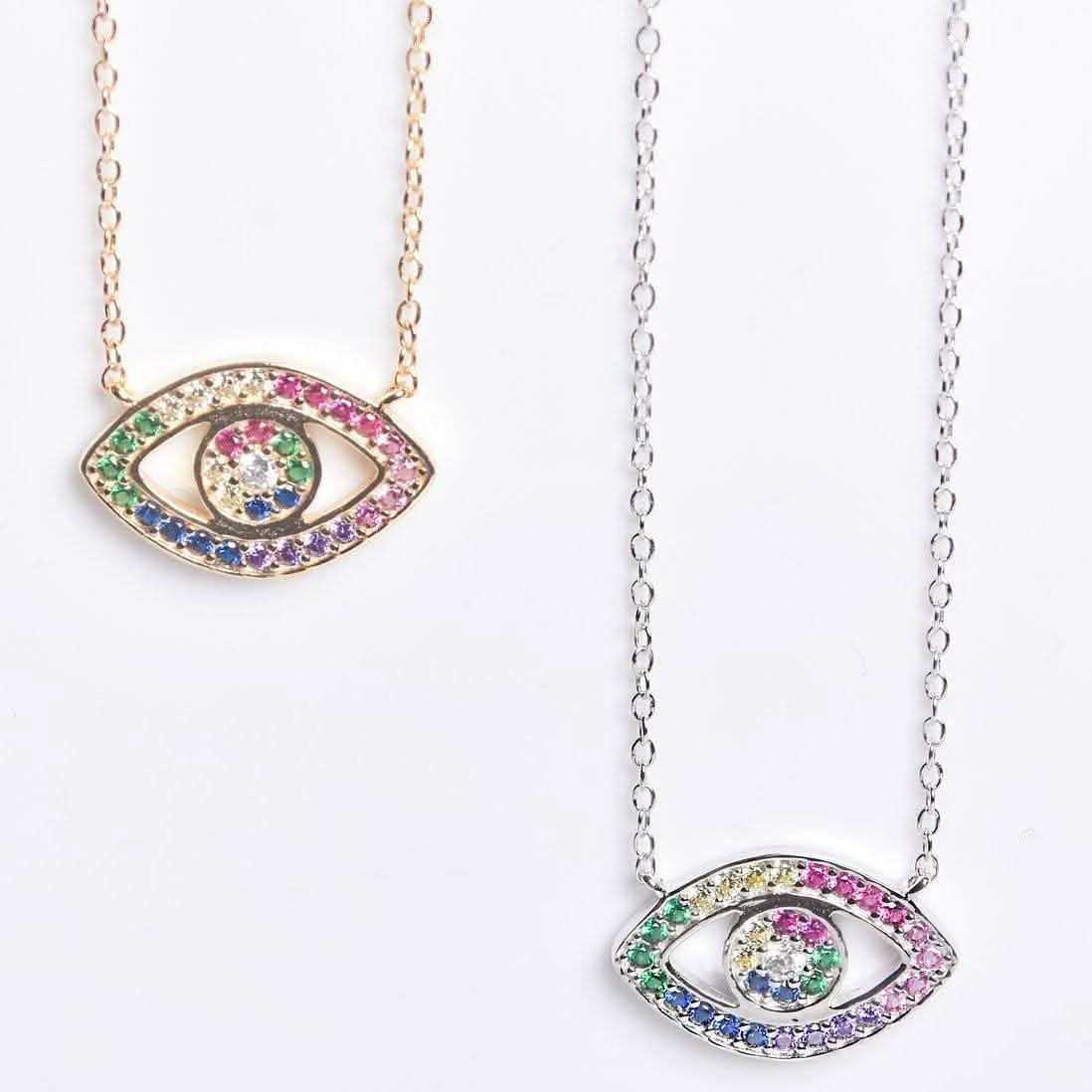 Rainbow CZ Eye Necklace DailySale
