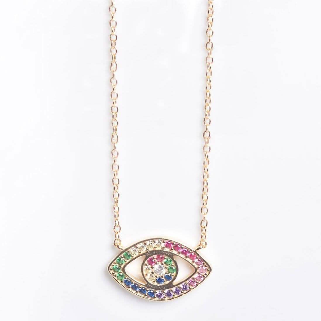 Rainbow CZ Eye Necklace DailySale