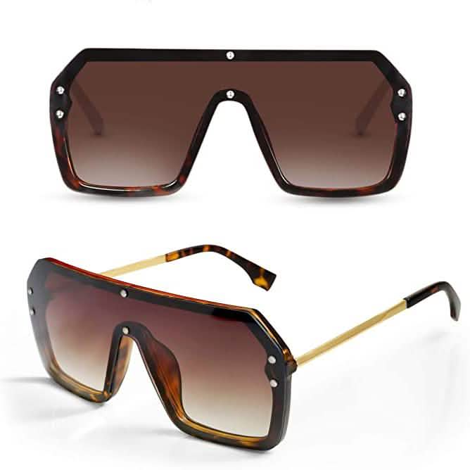 Retro Oversized Shield Square Sunglasses DailySale