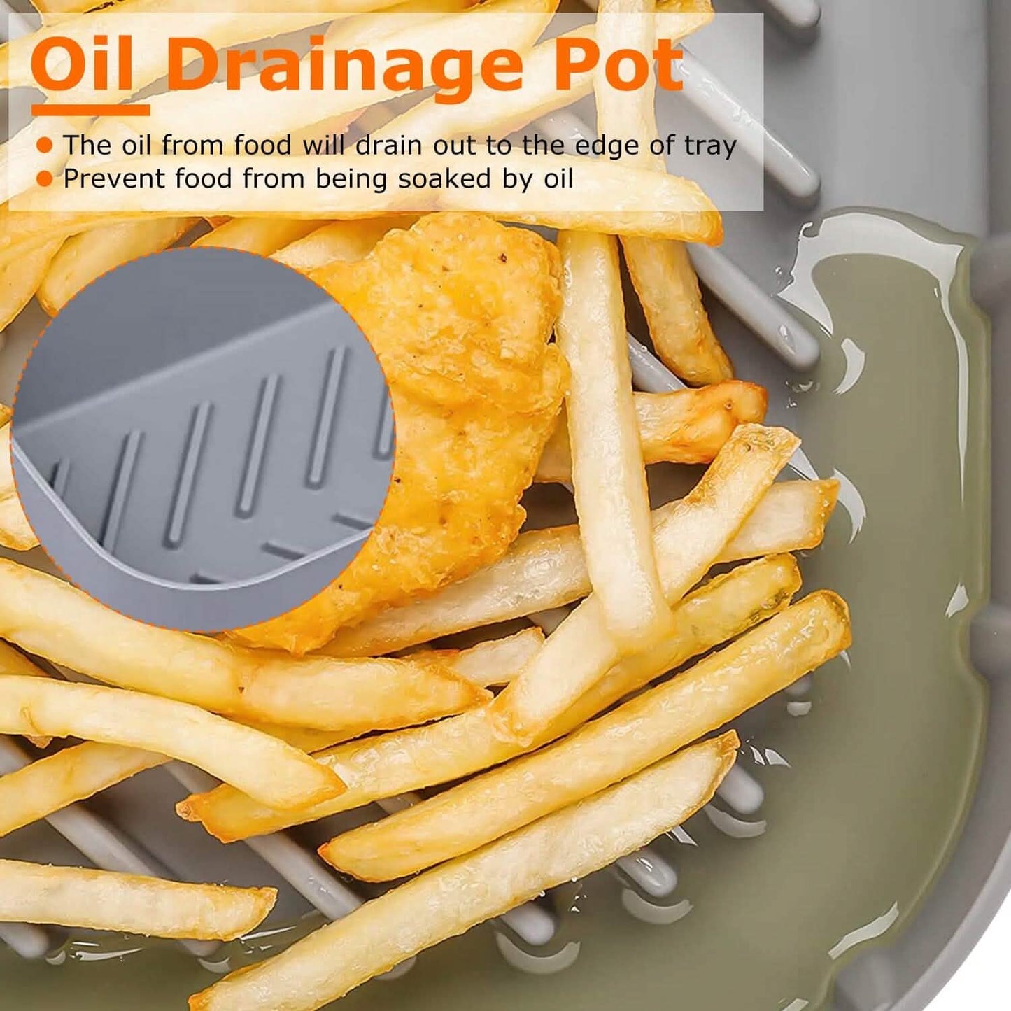 Reusable Air Fryer Silicone Pot Rectangle Replacement of Parchment Liners 6-8 Quart DailySale