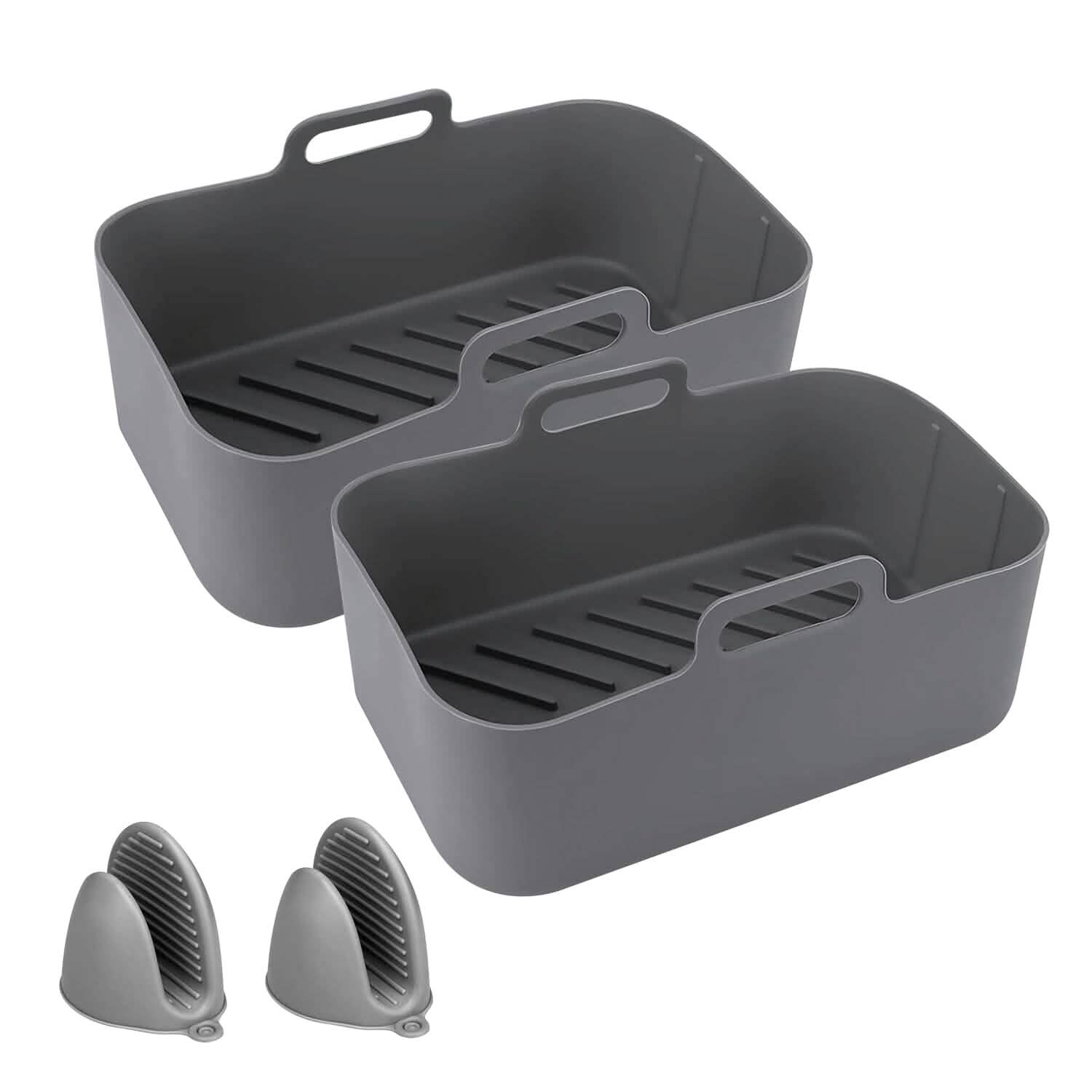Reusable Air Fryer Silicone Pot Rectangle Replacement of Parchment Liners 6-8 Quart DailySale