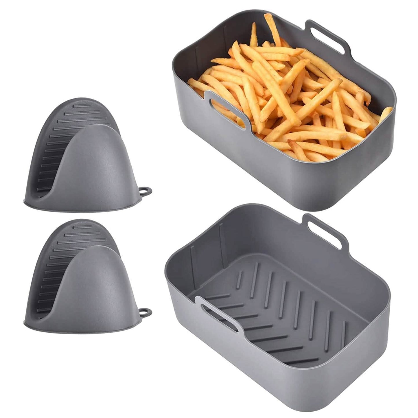 Reusable Air Fryer Silicone Pot Rectangle Replacement of Parchment Liners 6-8 Quart DailySale