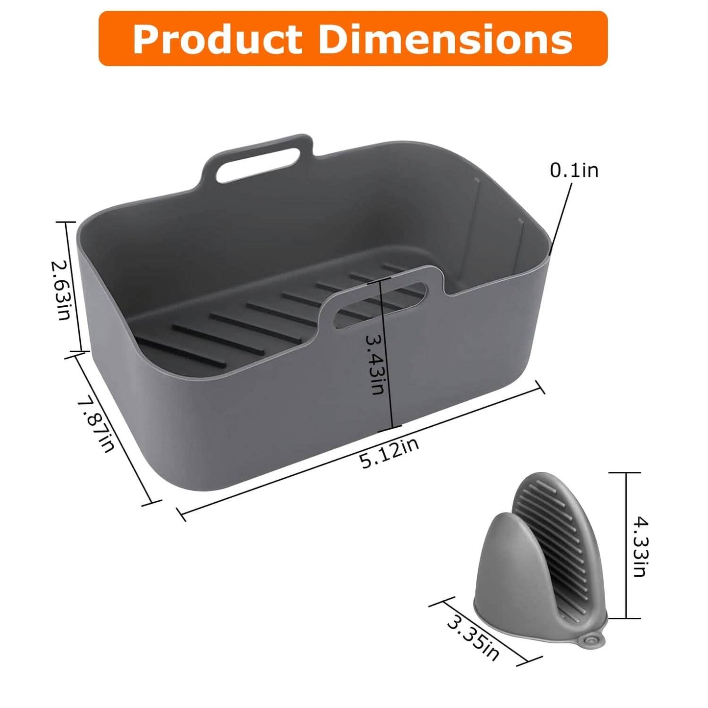 Reusable Air Fryer Silicone Pot Rectangle Replacement of Parchment Liners 6-8 Quart DailySale