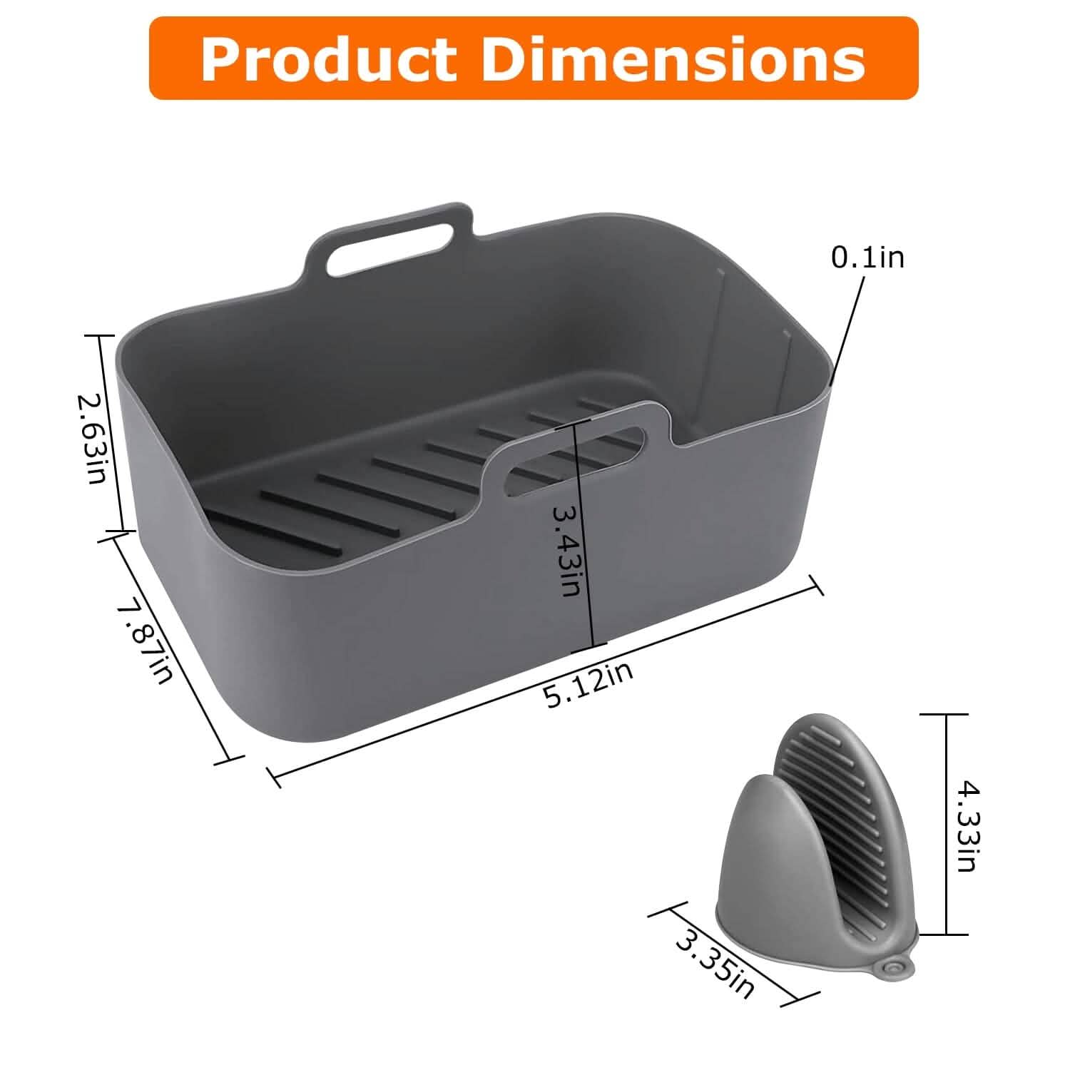 Reusable Air Fryer Silicone Pot Rectangle Replacement of Parchment Liners 6-8 Quart DailySale
