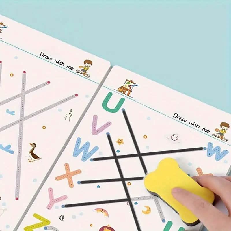 Reusable Magic Practice Workbook Set with Erasable Pen and Refills DailySale