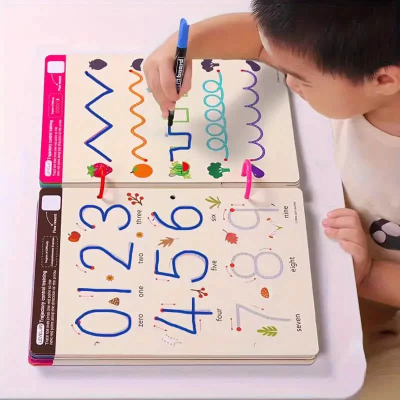 Reusable Magic Practice Workbook Set with Erasable Pen and Refills DailySale