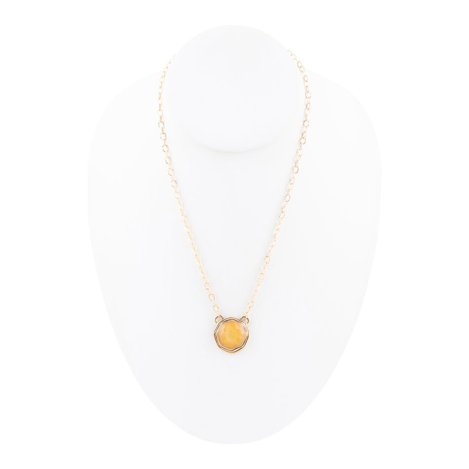 River Rocks Yellow Quartz and Golden Bronze Necklace Barse Jewelry