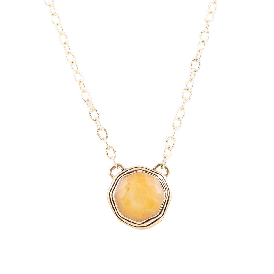 River Rocks Yellow Quartz and Golden Bronze Necklace Barse Jewelry