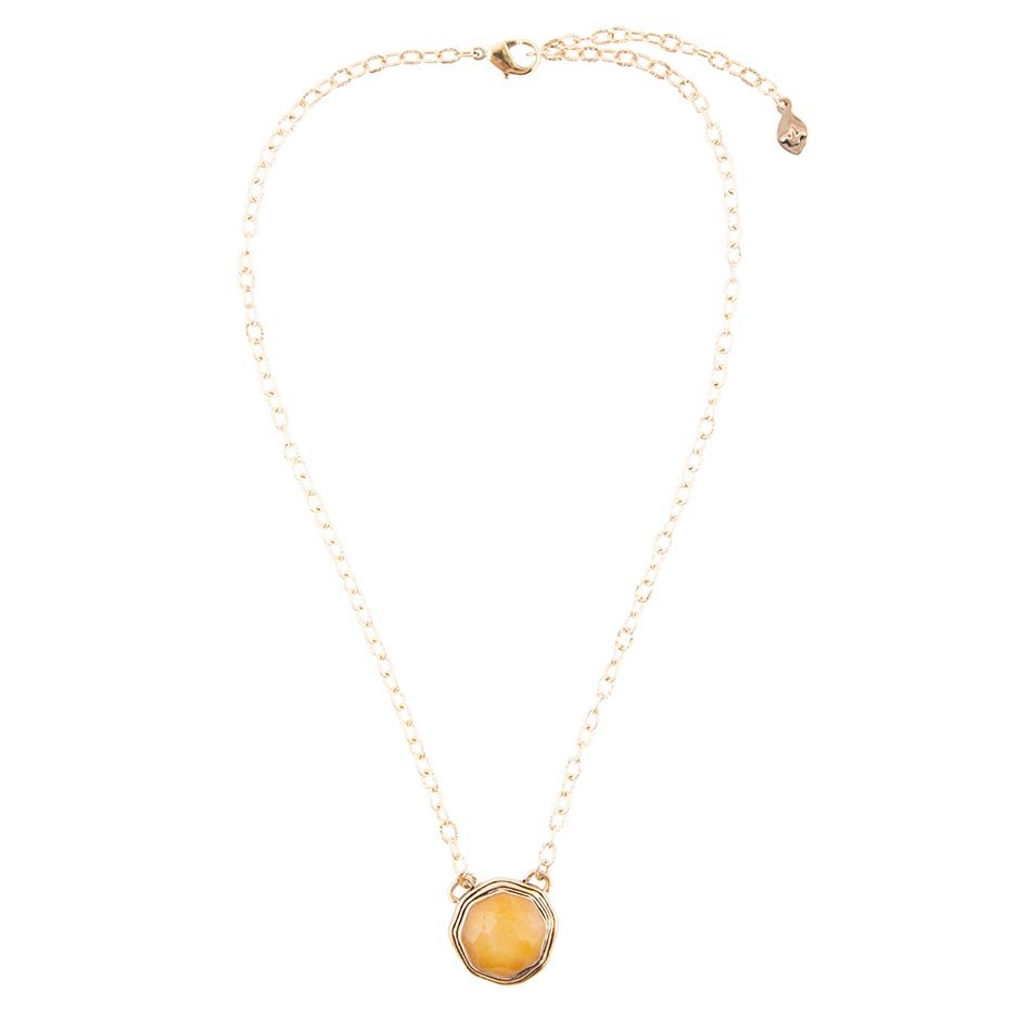 River Rocks Yellow Quartz and Golden Bronze Necklace Barse Jewelry