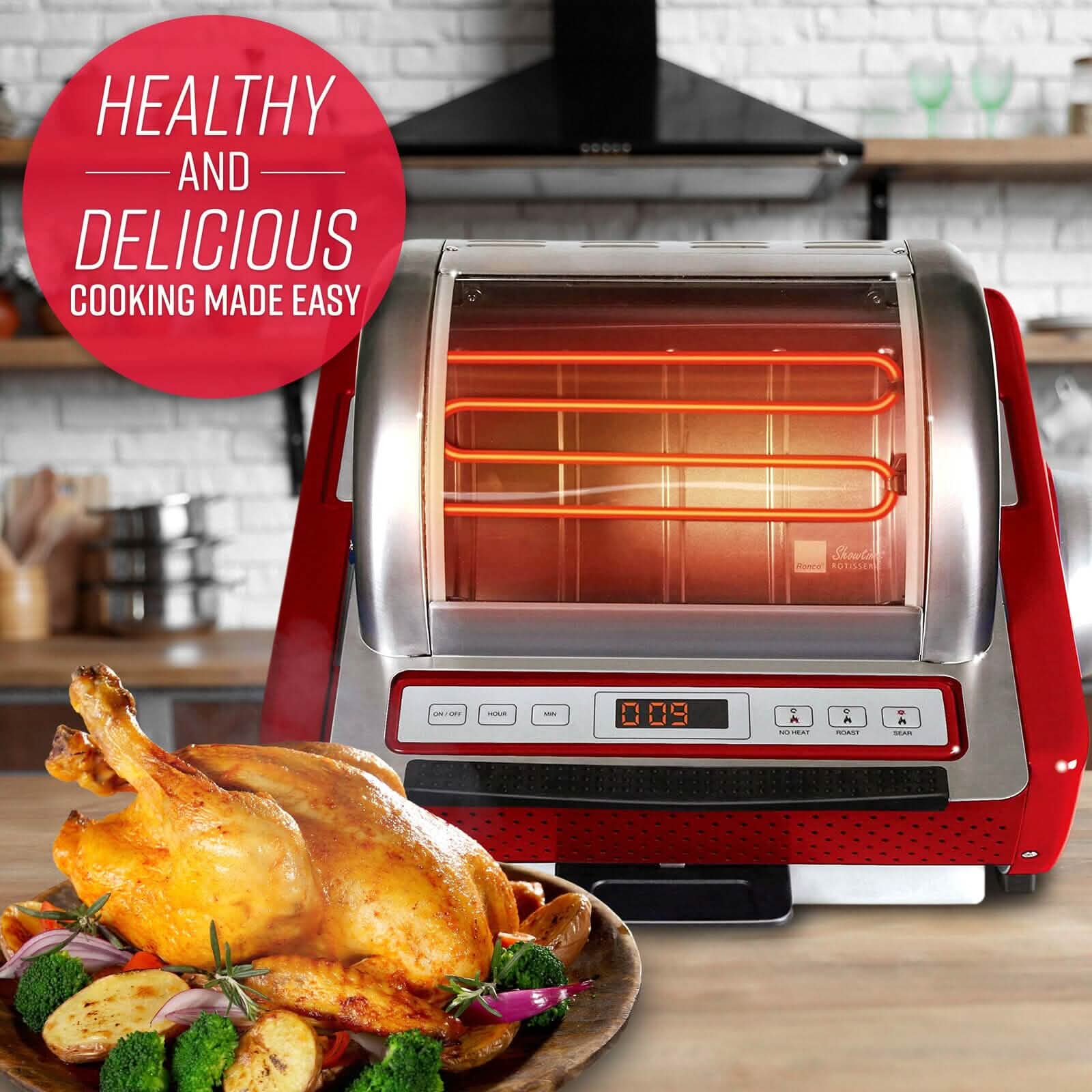 Ronco EZ-Store Rotisserie Oven, Large Capacity (15lbs) Countertop Oven DailySale