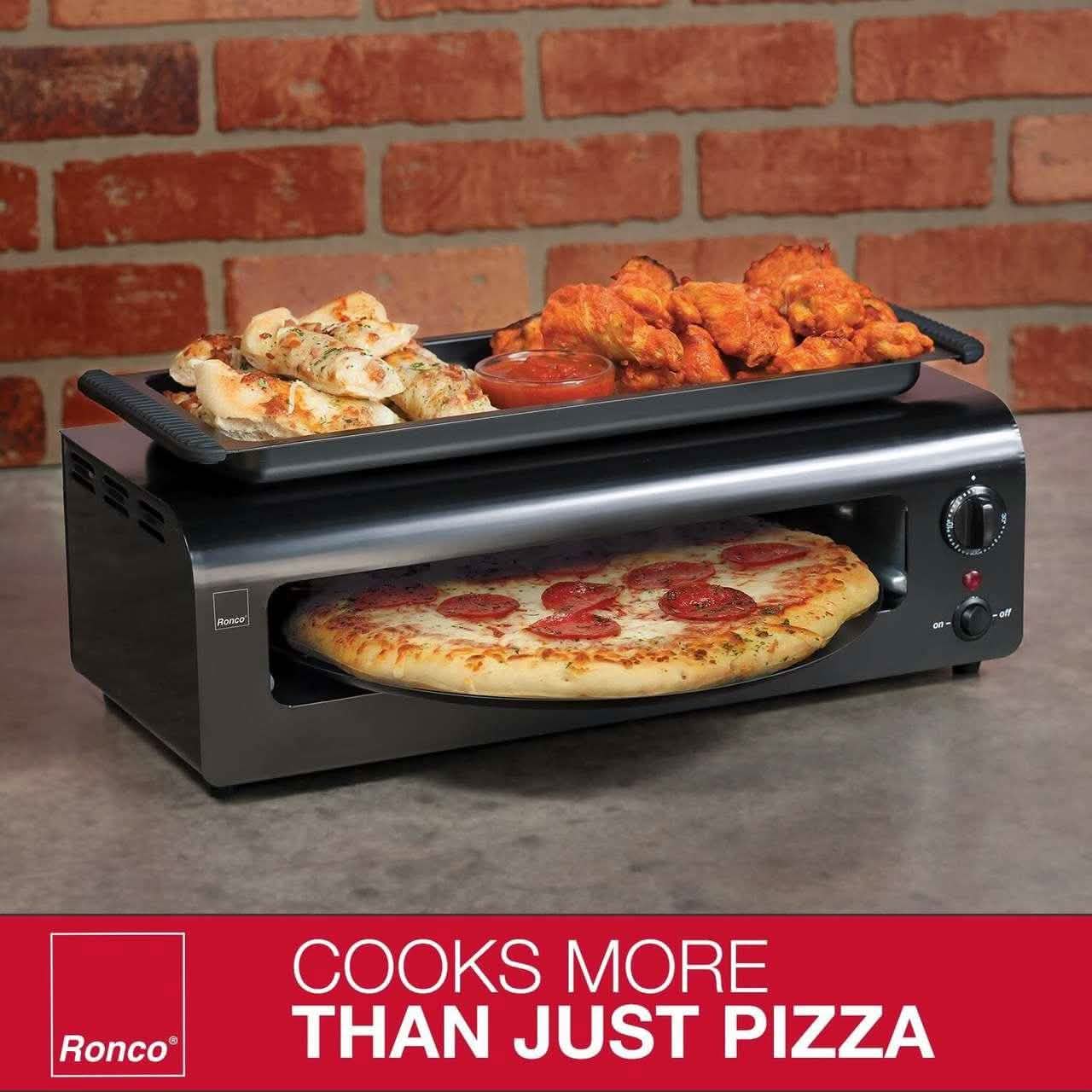 Ronco Pizza & More Home Pizza and Wing Oven with Removable Warming Tray and Pan DailySale