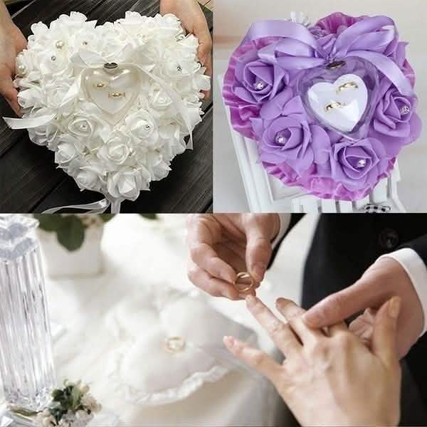 Rose Pillow Heart Cushion Ring Holder DailySale