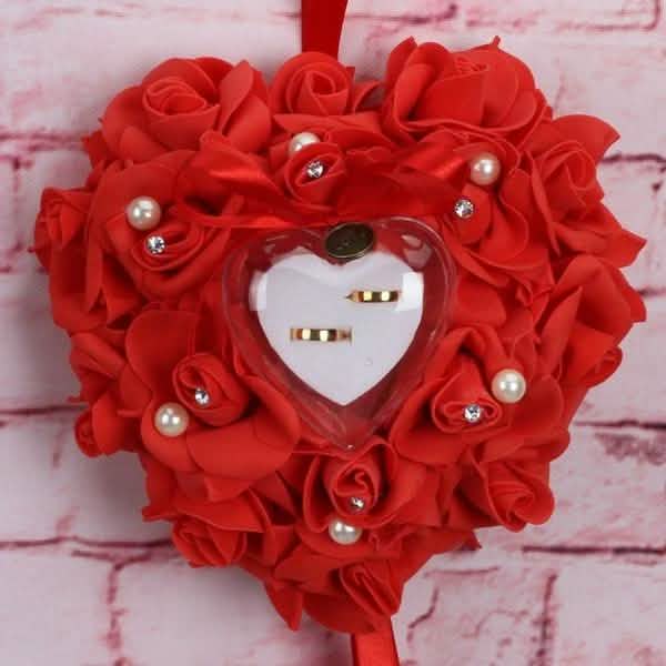 Rose Pillow Heart Cushion Ring Holder DailySale