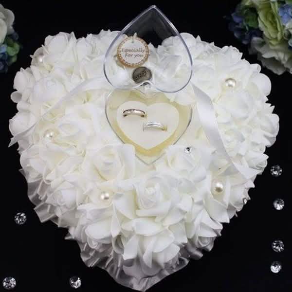 Rose Pillow Heart Cushion Ring Holder DailySale