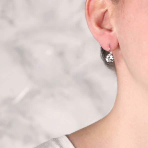 Round Cut Gemstone Leverback Earrings DailySale