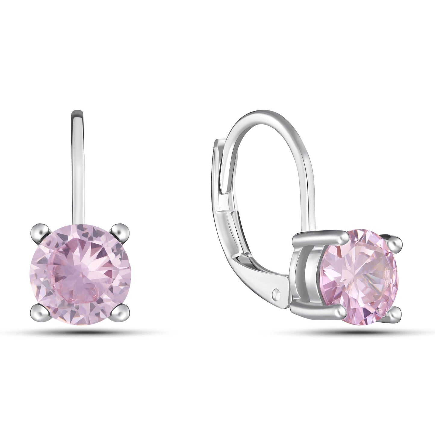 Round Cut Gemstone Leverback Earrings DailySale