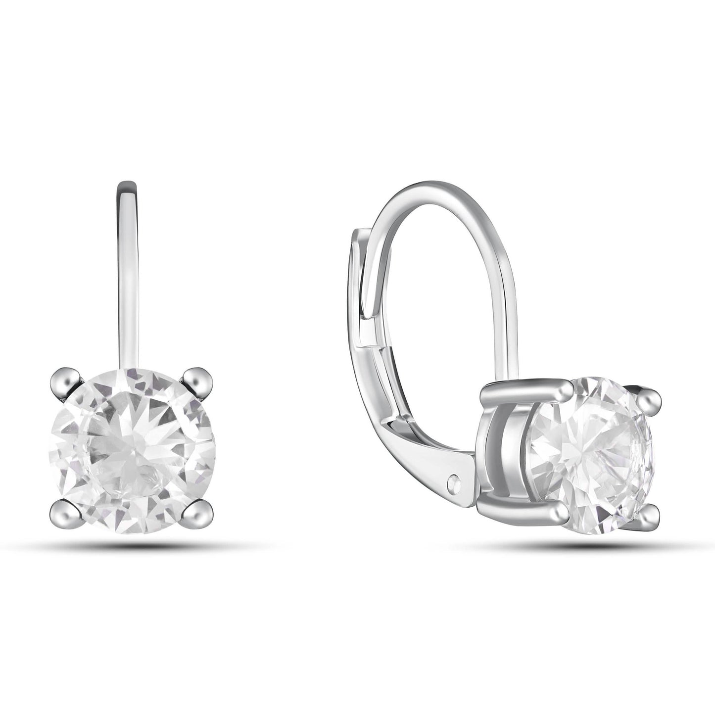 Round Cut Gemstone Leverback Earrings DailySale