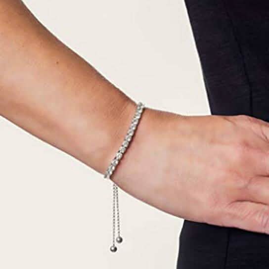 Round Cut Swarovski Elements Crystal Adjustable Tennis Bracelet DailySale
