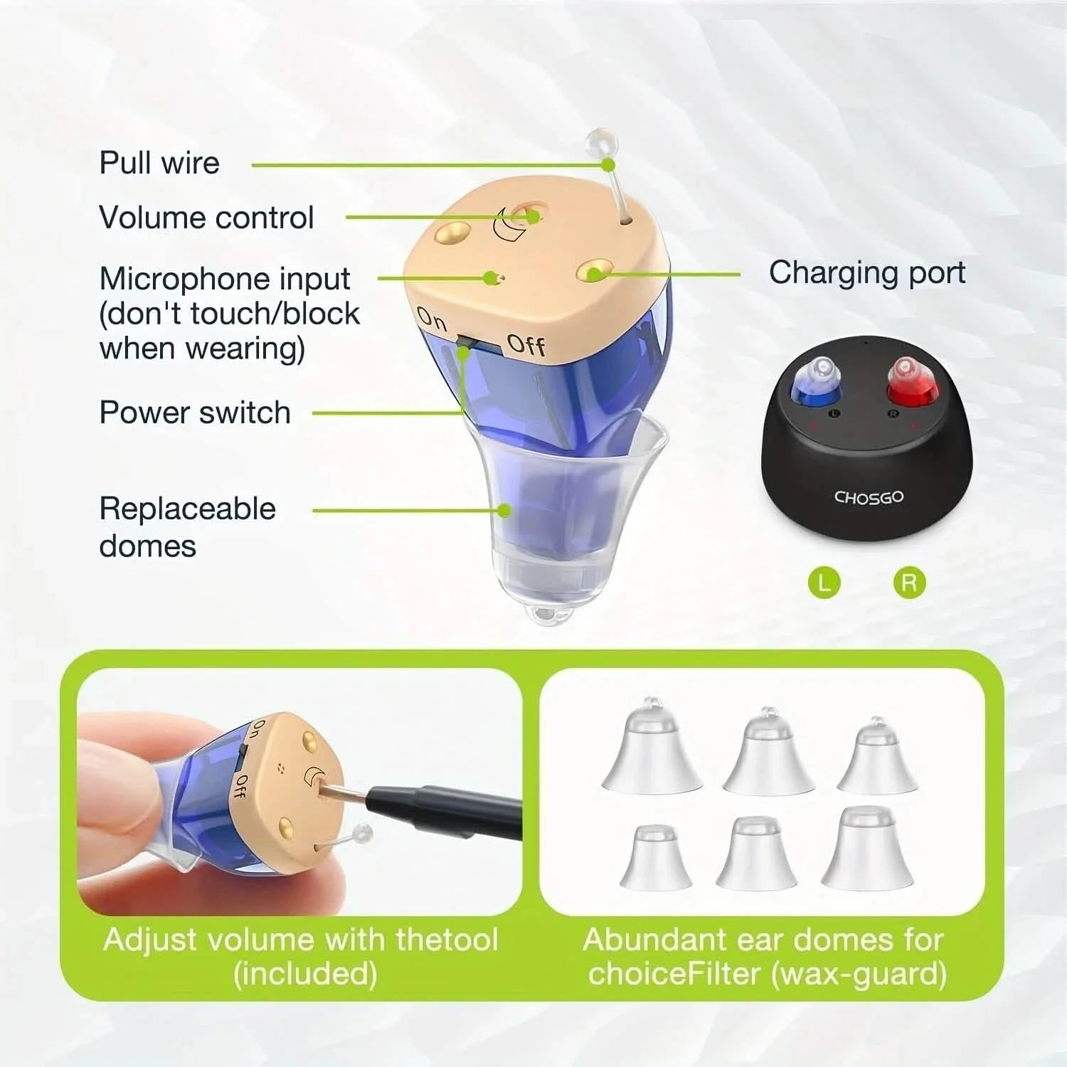 Rechargeable Hearing Aids – Invisible In-Ear, Noise Reduction, Volume Control DailySale