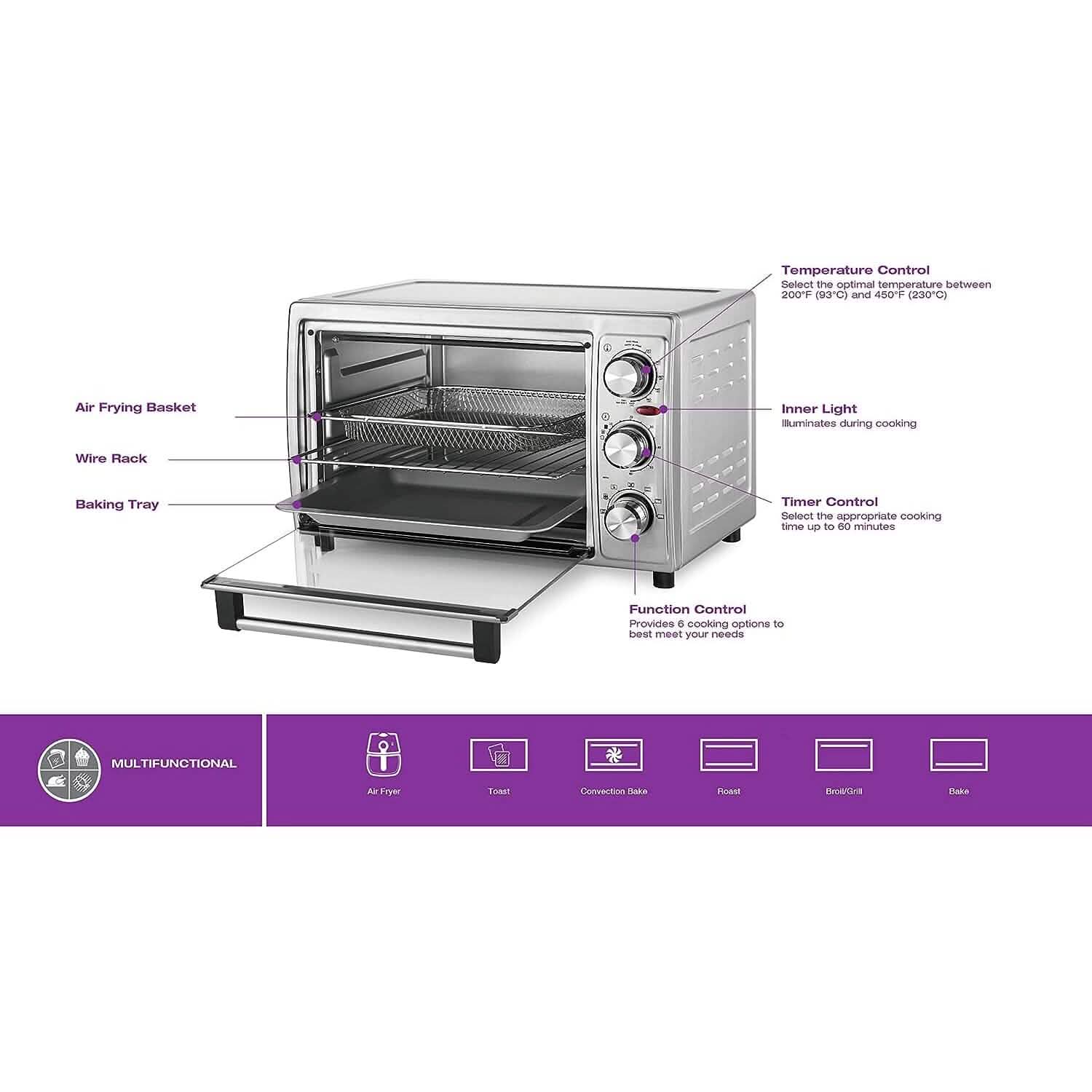 Salton Stainless Steel Air Fryer Toaster Oven DailySale